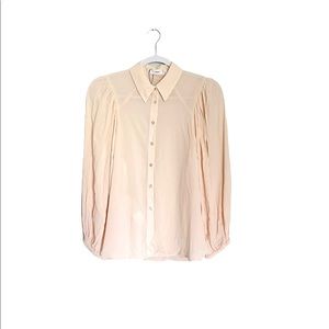 NWOT Mango Blouse Blush/Pink Cuffed Sleeves  2